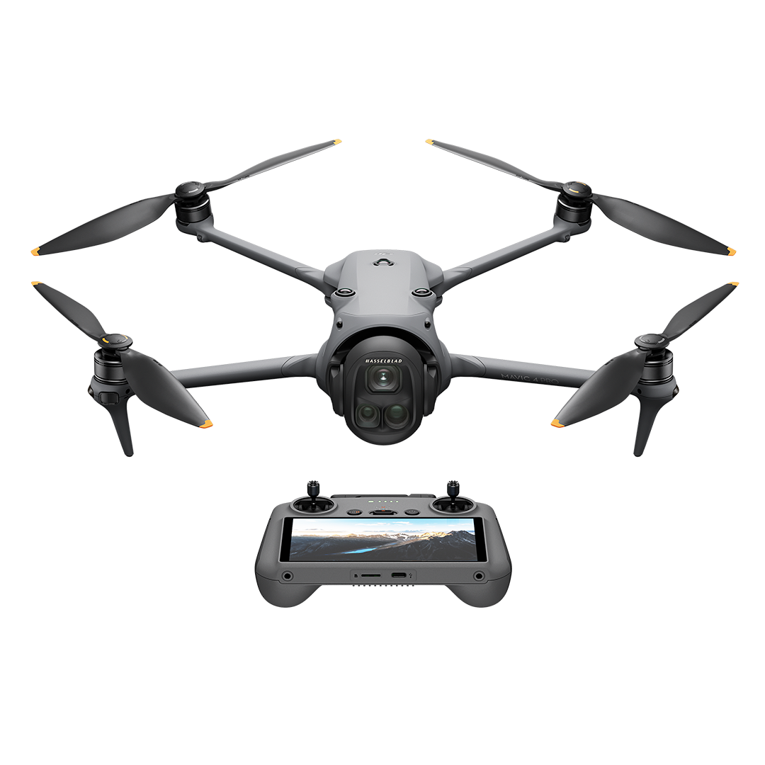 Drone insignia DJI Mavic 4 Pro con camara de triple objetivo para fotografia aerea premium Terrasat Mexico.